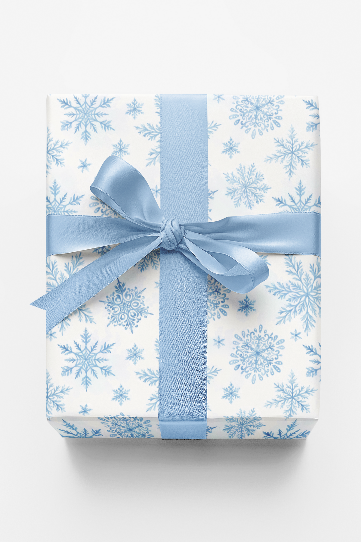 Watercolor Winter Gift Wrap Roll, Snowflake Wrapping Paper, Icy Blue Holiday Wrapping Paper, Christmas Snowflake Gift Wrap Pa