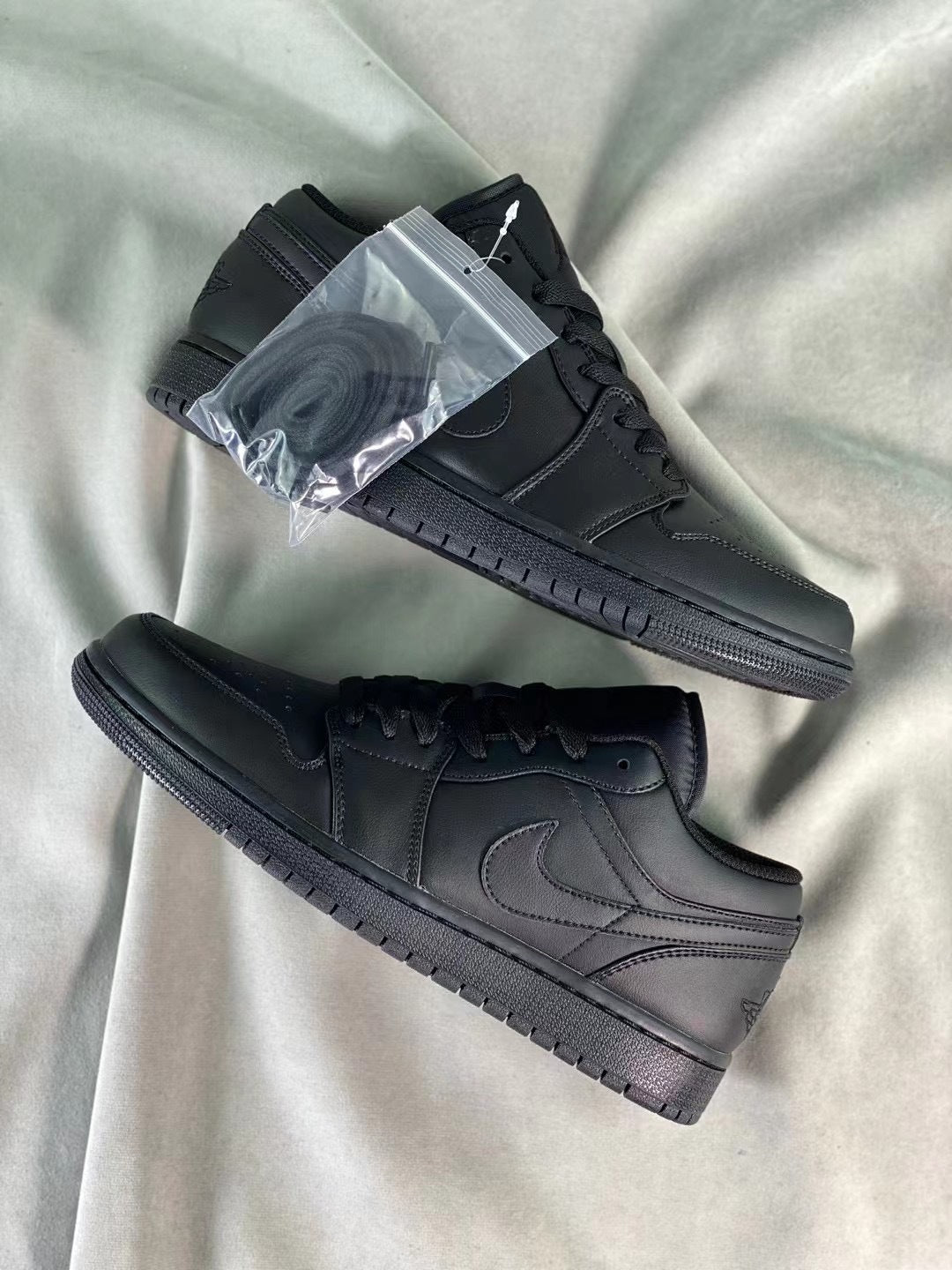 Low Top Sneakers, Black Colorway, Lace Up Design, Casual Gift for Sneaker Fans