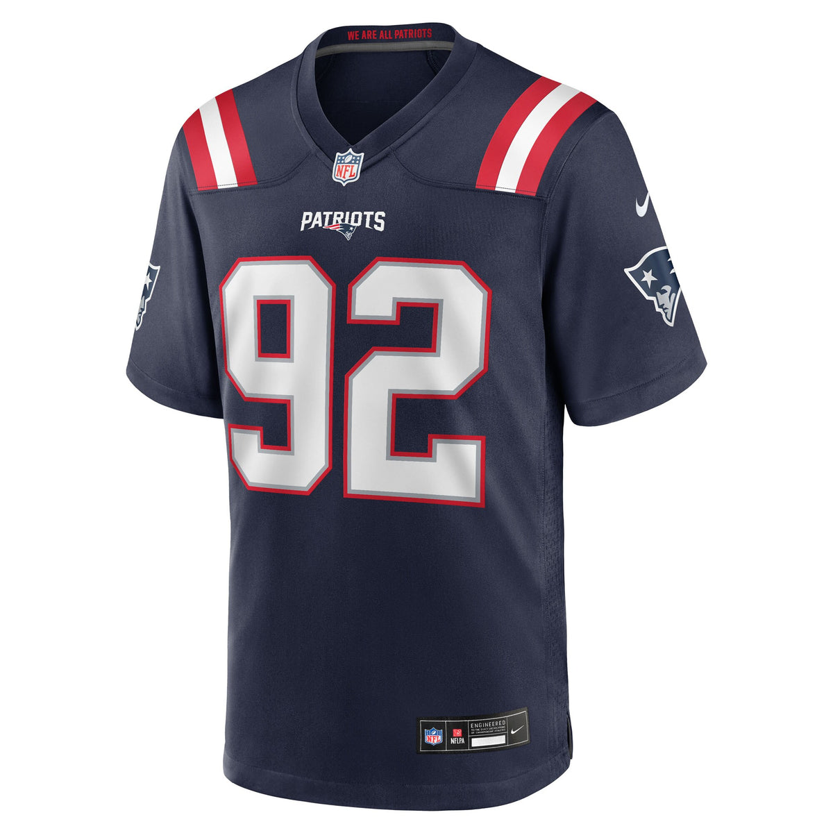New England Patriots Joshua Farmer Navy Team Game Jersey