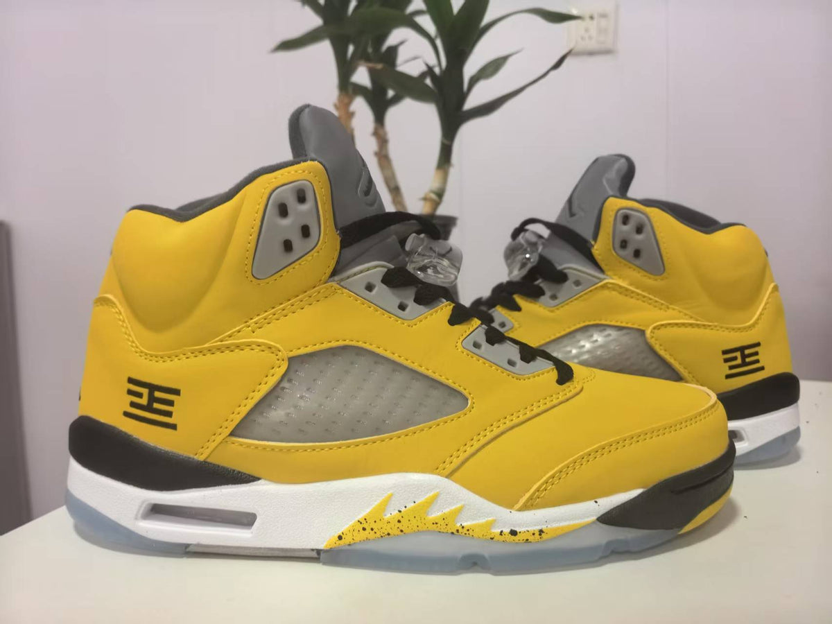 High Top Sneakers, Yellow Black Colorway, Lace Up Design, Casual Gift for Sneaker Fans