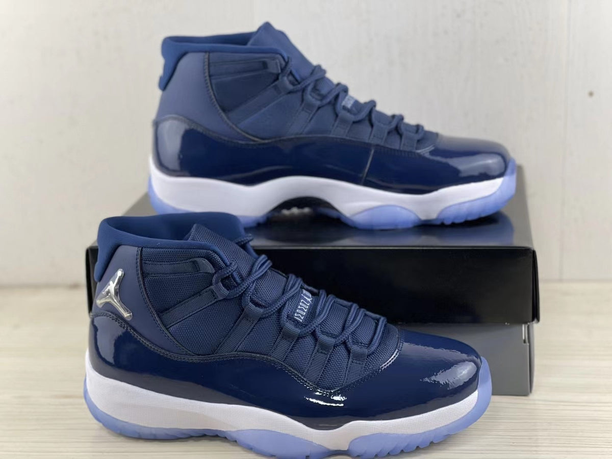 Sneakers, Midnight Blue Colorway, Patent Leather Footwear, Lace Up Design, Casual Gift for Sneaker Fans