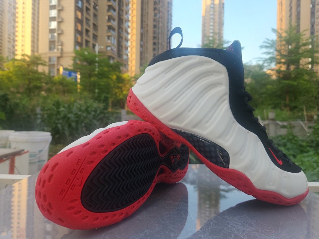 High Top Sneakers, White Black Red Colorway, Lace Up Design, Casual Gift for Sneaker Fans