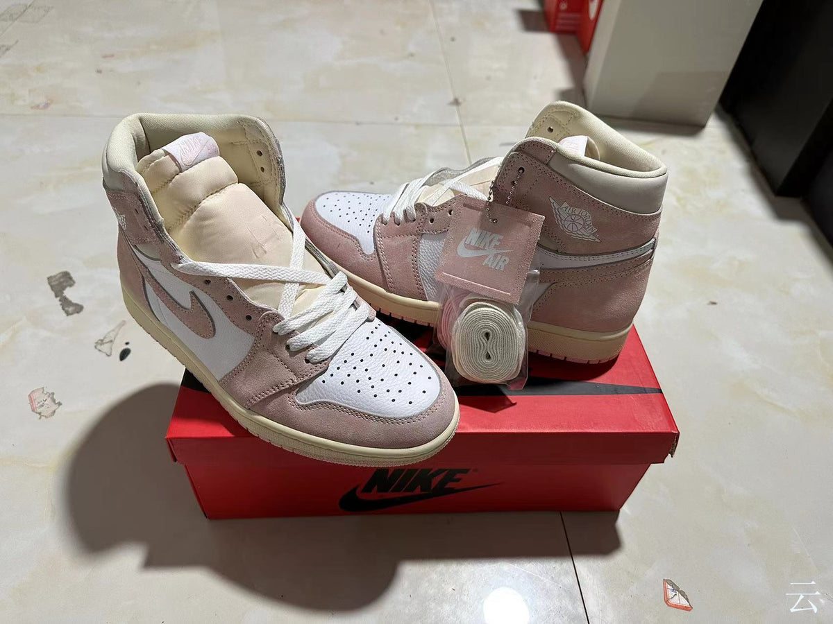 Retro High Top Sneakers, White Pink Colorway, Lace Up Design, Casual Gift for Sneaker Fans