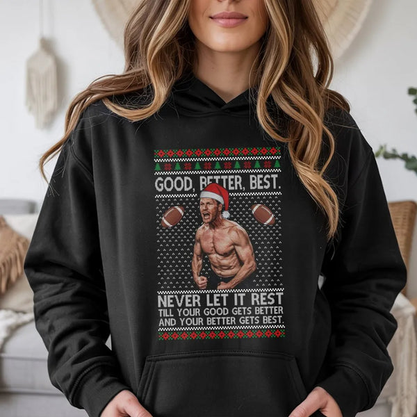 Humorous Football Coach Sweatshirt, Football Coach Ugly Christmas Hoodie, Motivational Sports Hoodie, Holiday Game Day Pullov