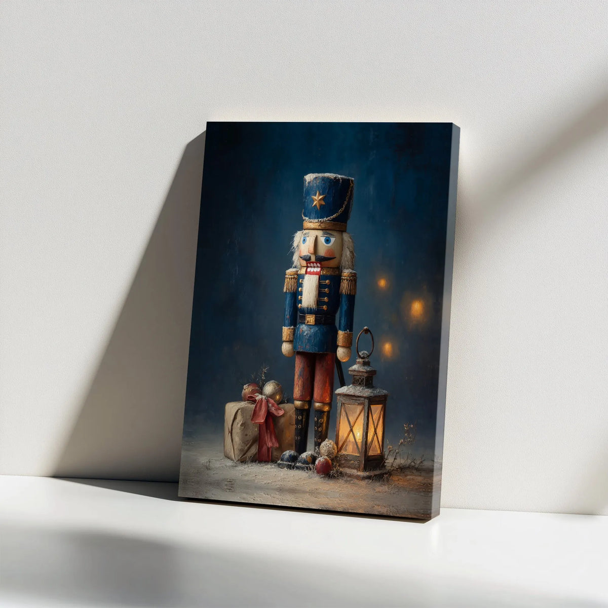Nutcracker Soldier Wall Art, Vintage Christmas Nutcracker Canvas Print, Holiday Nutcracker Canvas Decor, Festive Xmas Wall Ca