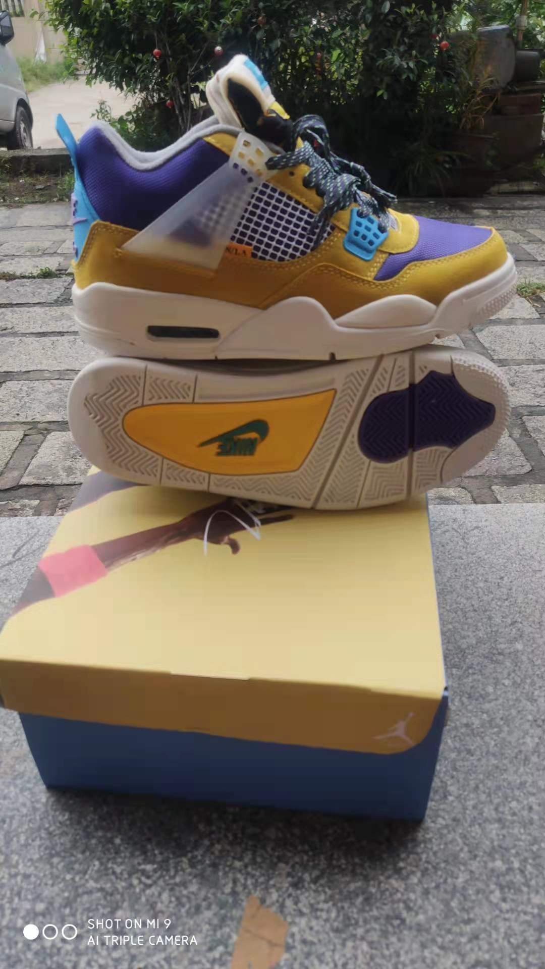 Sneakers, Yellow Blue Colorway, Lace Up Design, Casual Gift for Sneaker Fans