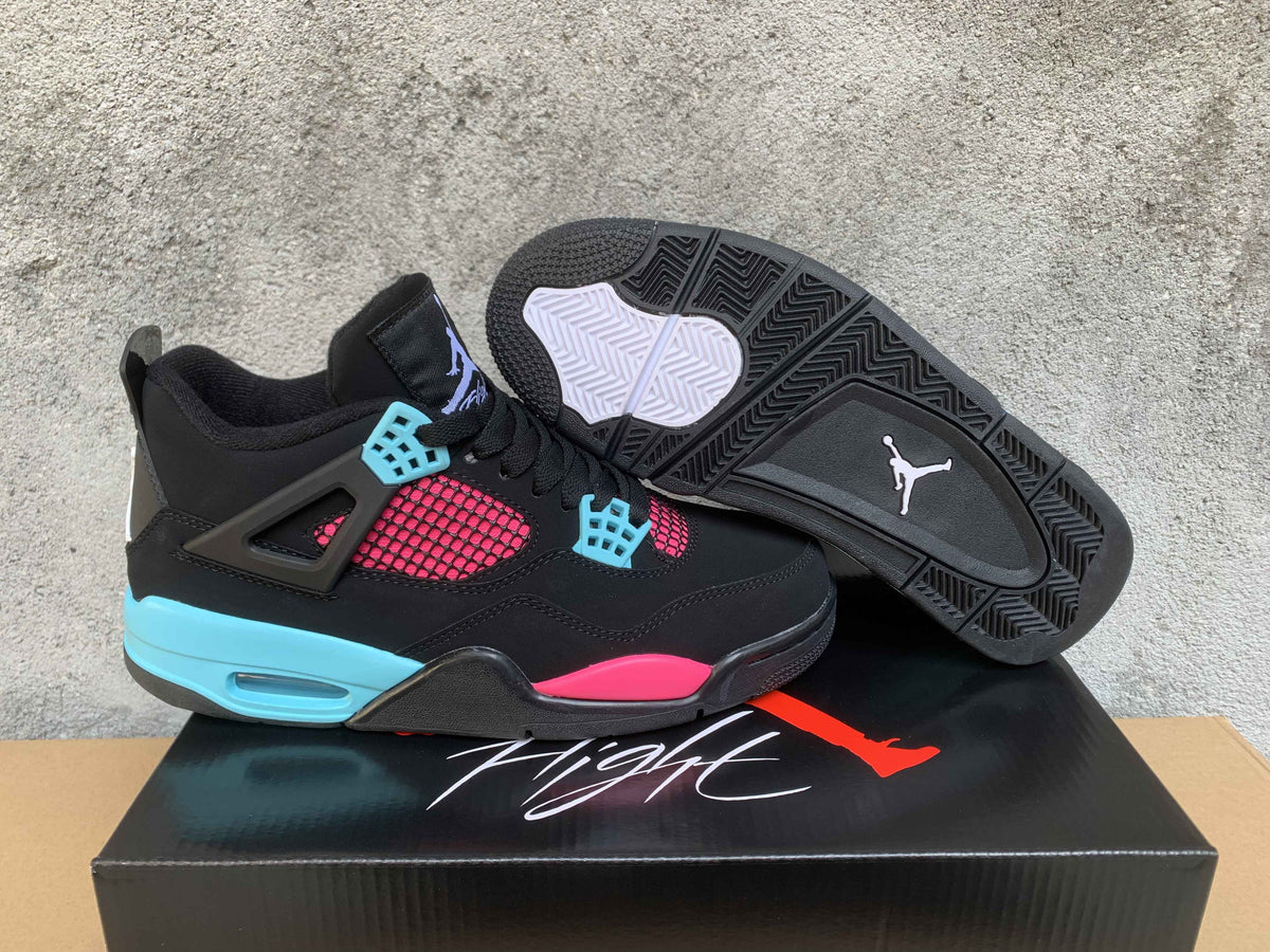 Mid Top Sneakers, Black Pink Blue Colorway, Lace Up Design, Casual Gift for Sneaker Fans