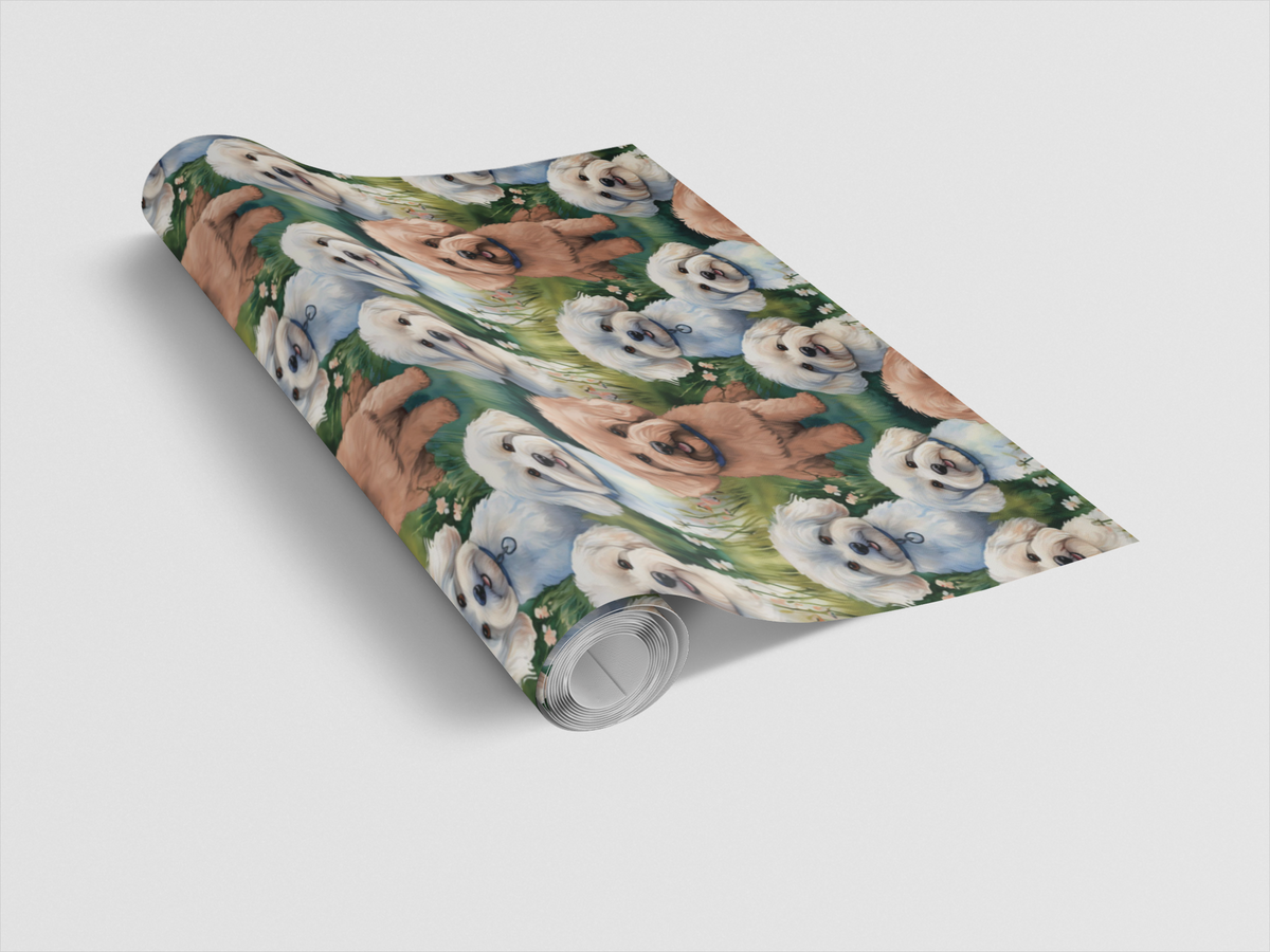 Maltipoo Christmas Gift Wrap, Maltipoo Dog Wrapping Paper, Adorable Puppy Holiday Wrapping Paper, Dog Lover Gift Wrap, Pet Br