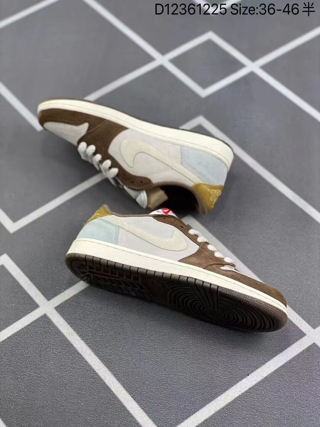 Low Top Sneakers, Brown White Colorway, Lace Up Design, Casual Gift for Sneaker Fans