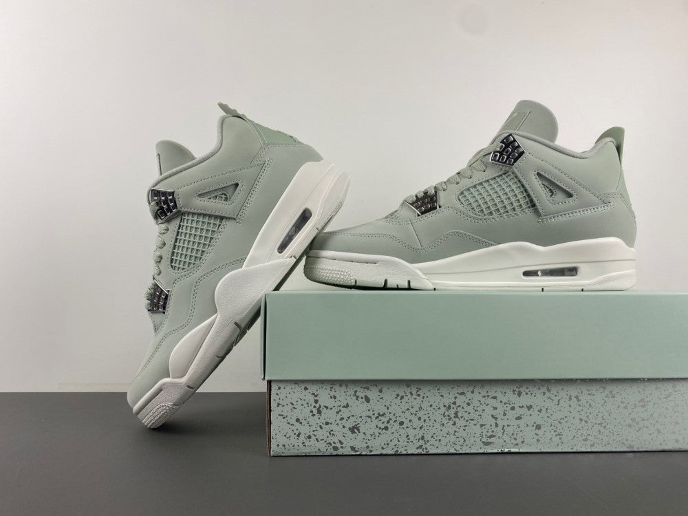 Low Top Sneakers, Green Silver Sail Colorway, Lace Up Design, Casual Gift for Sneaker Fans