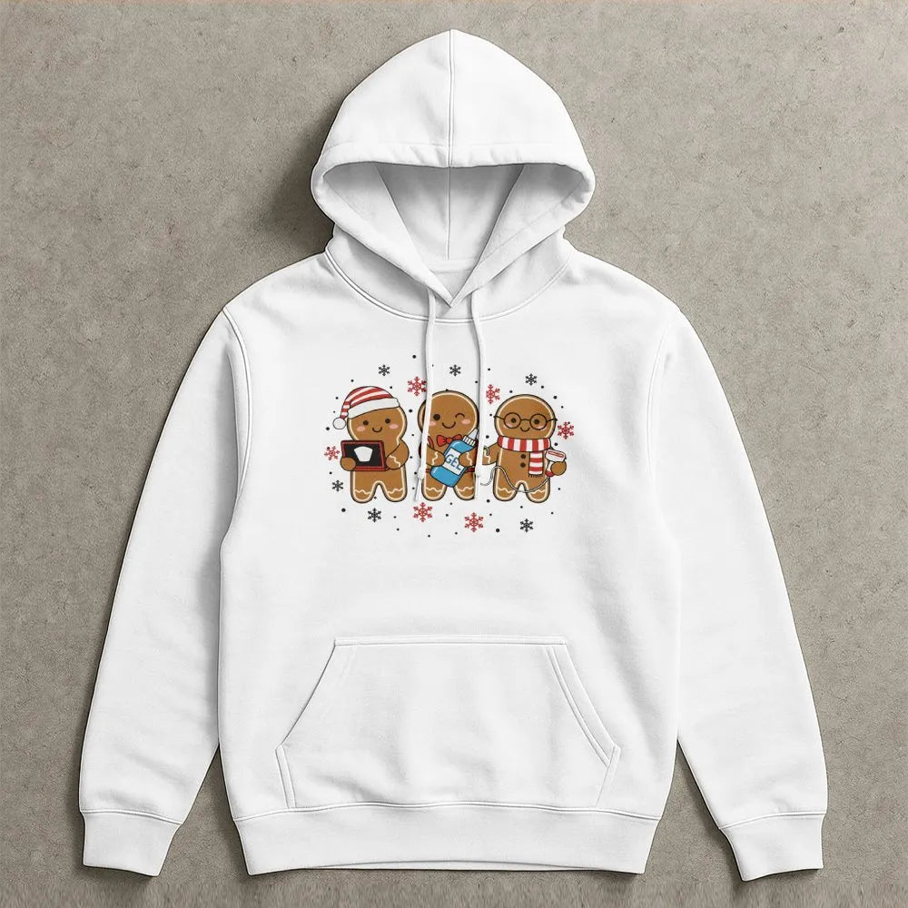 Gingerbread Sonographer Hoodie, Ultrasound Tech Christmas Hoodie, Adorable Radiology Holiday Hooded Sweatshirt, Sonography Xm