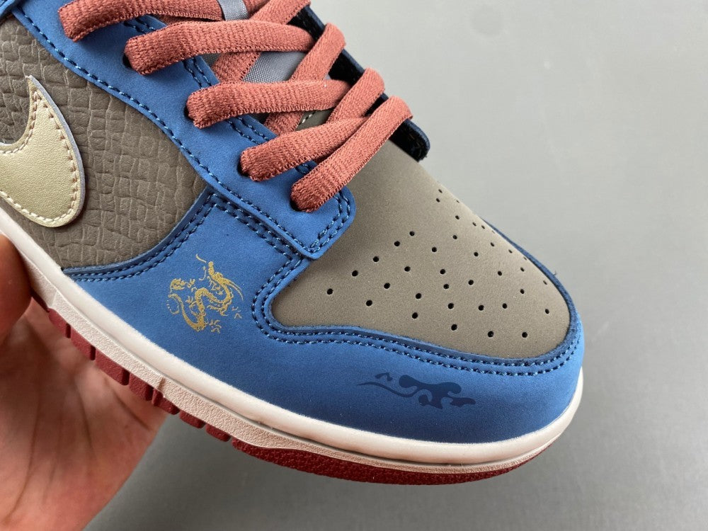 Low Top Sneakers, Blue Black Colorway, Lace Up Design, Casual Gift for Sneaker Fans