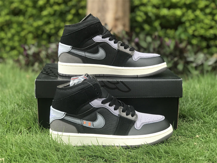 Mid Top Sneakers, Black Gray Colorway, Lace Up Design, Casual Gift for Sneaker Fans