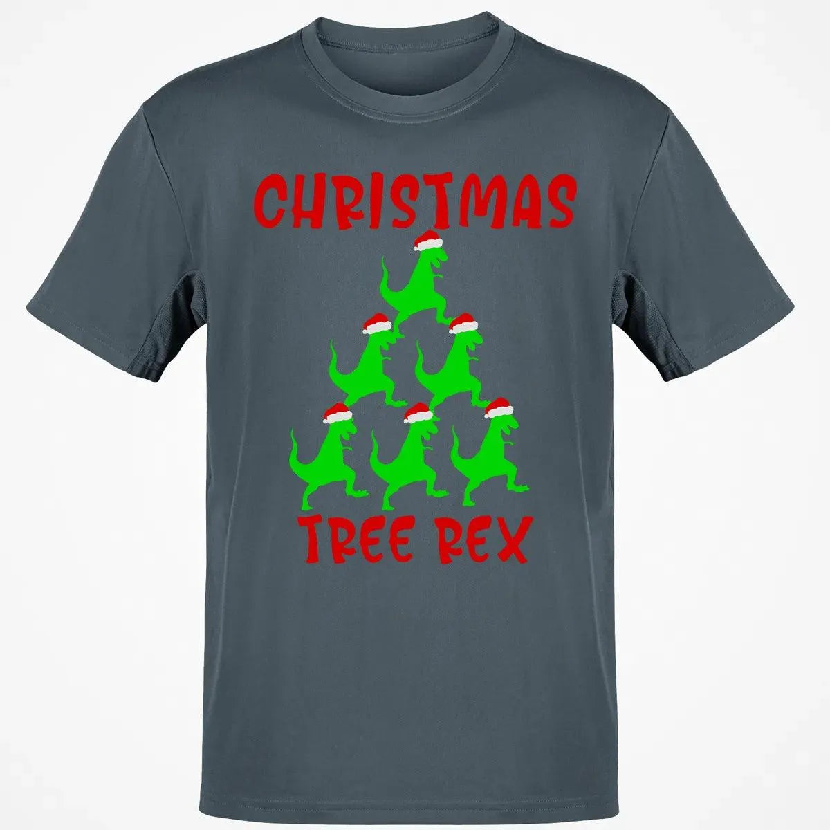 Humorous Dinosaur Holiday Graphic Tee, Christmas Tree Rex Shirt, Adorable Trex Christmas T-Shirt, Festive Dino Lover Shirt, H