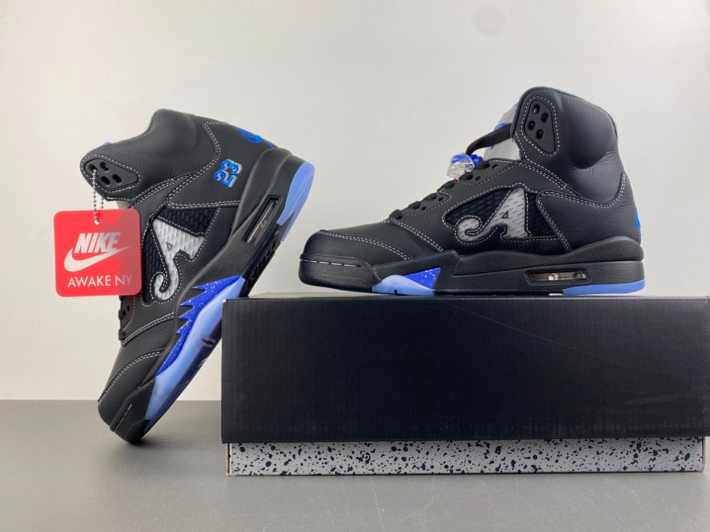 Low Top Sneakers, Blue Black Colorway, Leather Footwear, Lace Up Design, Casual Gift for Sneaker Fans