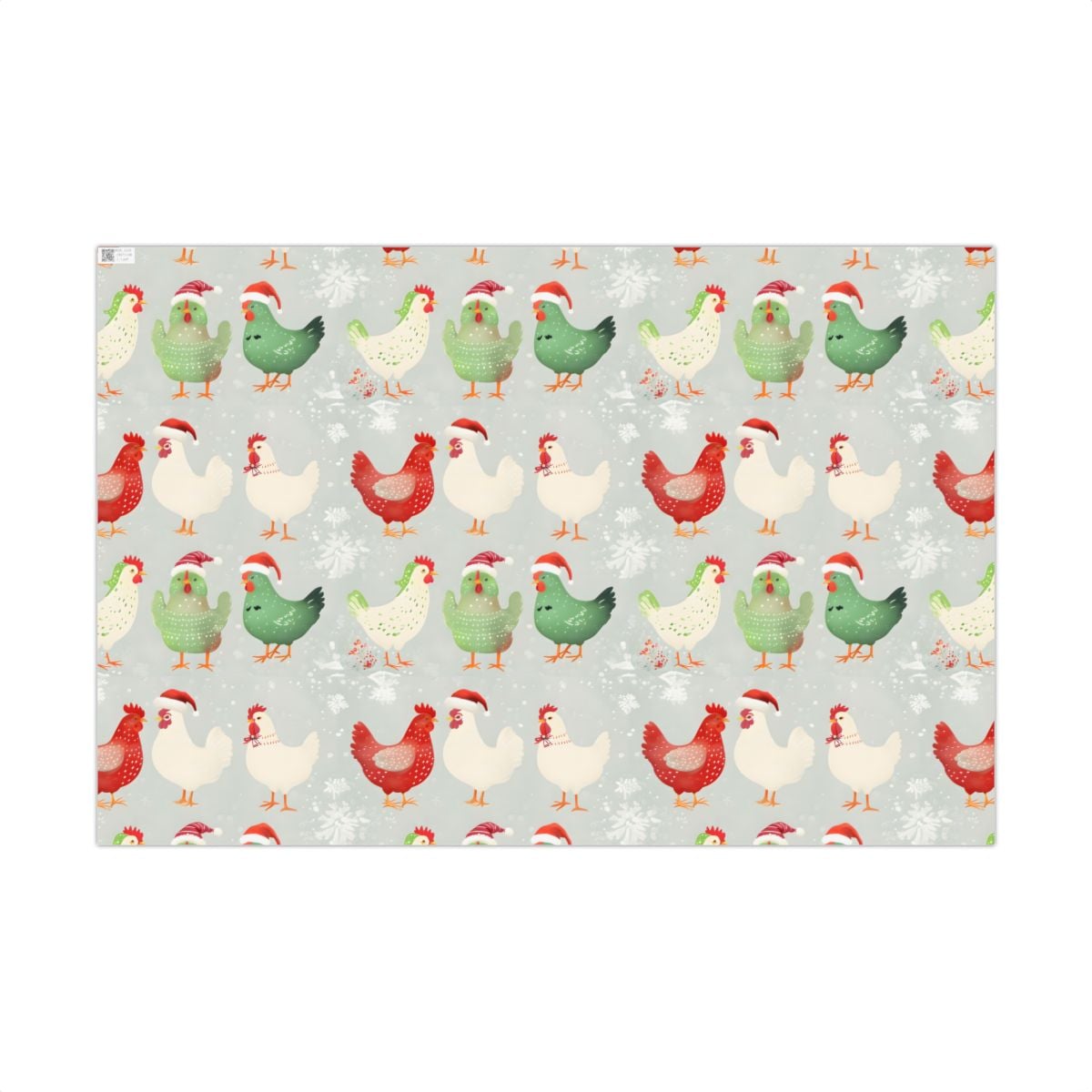 Farmhouse Poultry Gift Wrap, Christmas Chicken Wrapping Paper, Adorable Hen Holiday Wrapping Paper, Farm Animal Gift Wrap