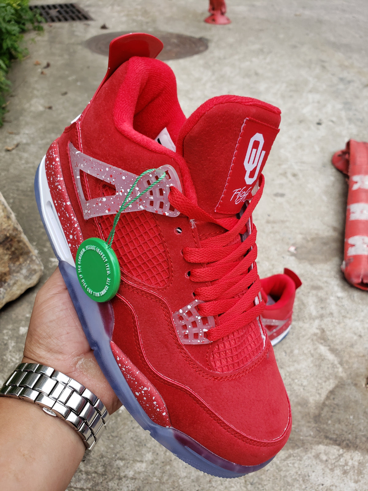 Sneakers, Red Blue Colorway, Lace Up Design, Casual Gift for Sneaker Fans