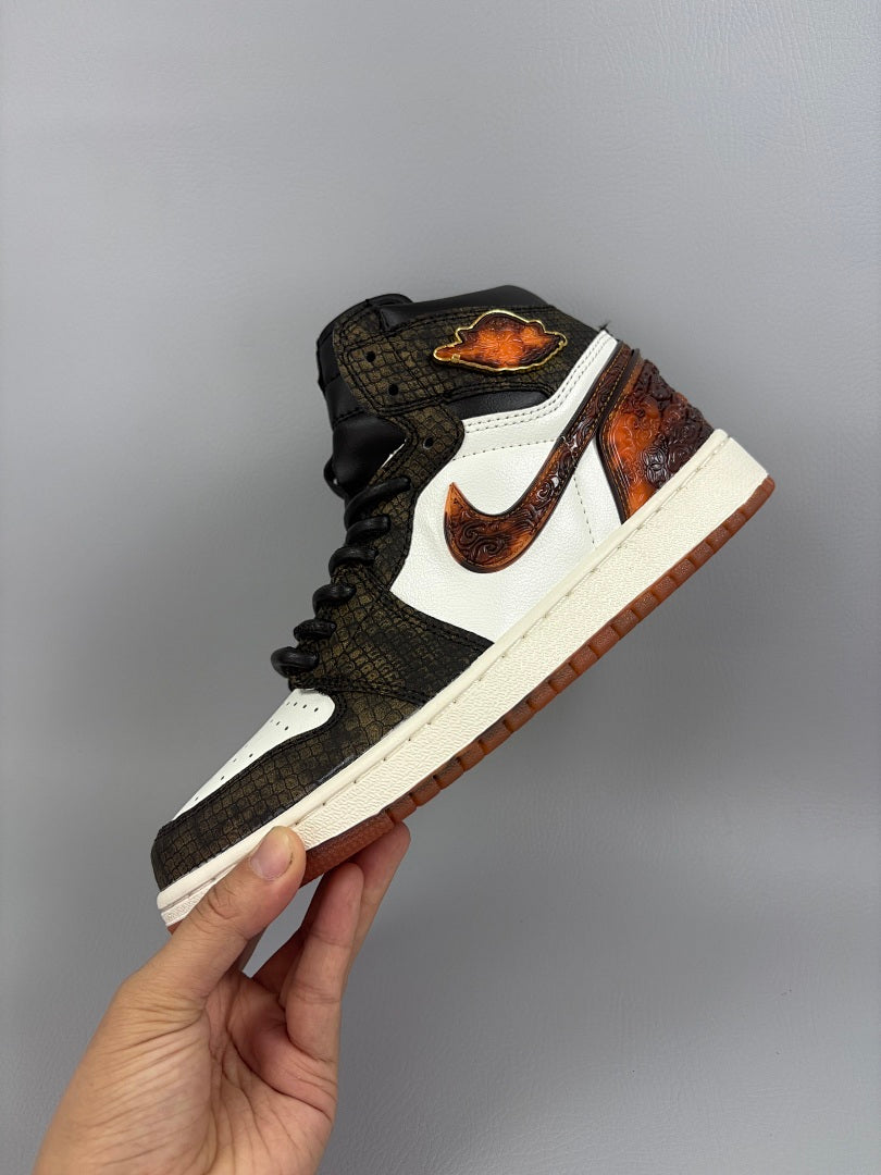 High Top Sneakers, Brown White Colorway, Lace Up Design, Casual Gift for Sneaker Fans