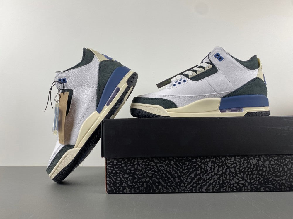 Low Top Sneakers, Blue White Black Colorway, Leather Footwear, Lace Up Design, Casual Gift for Sneaker Fans