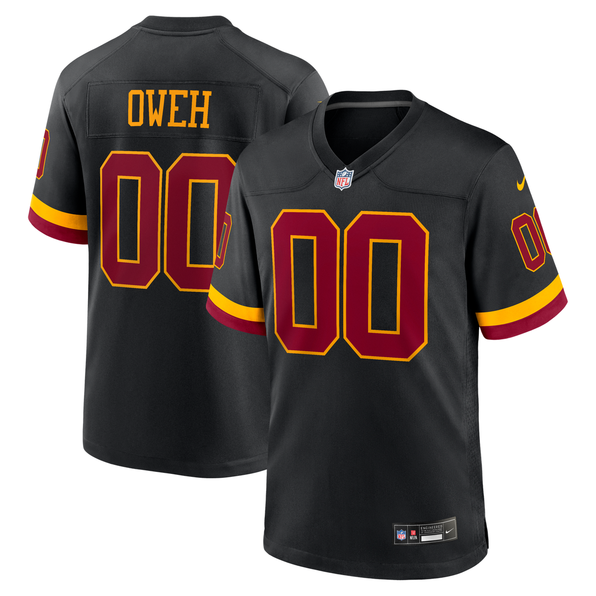 Washington Commanders Odafe Oweh Black Hail Raiser Alternate Game Jersey