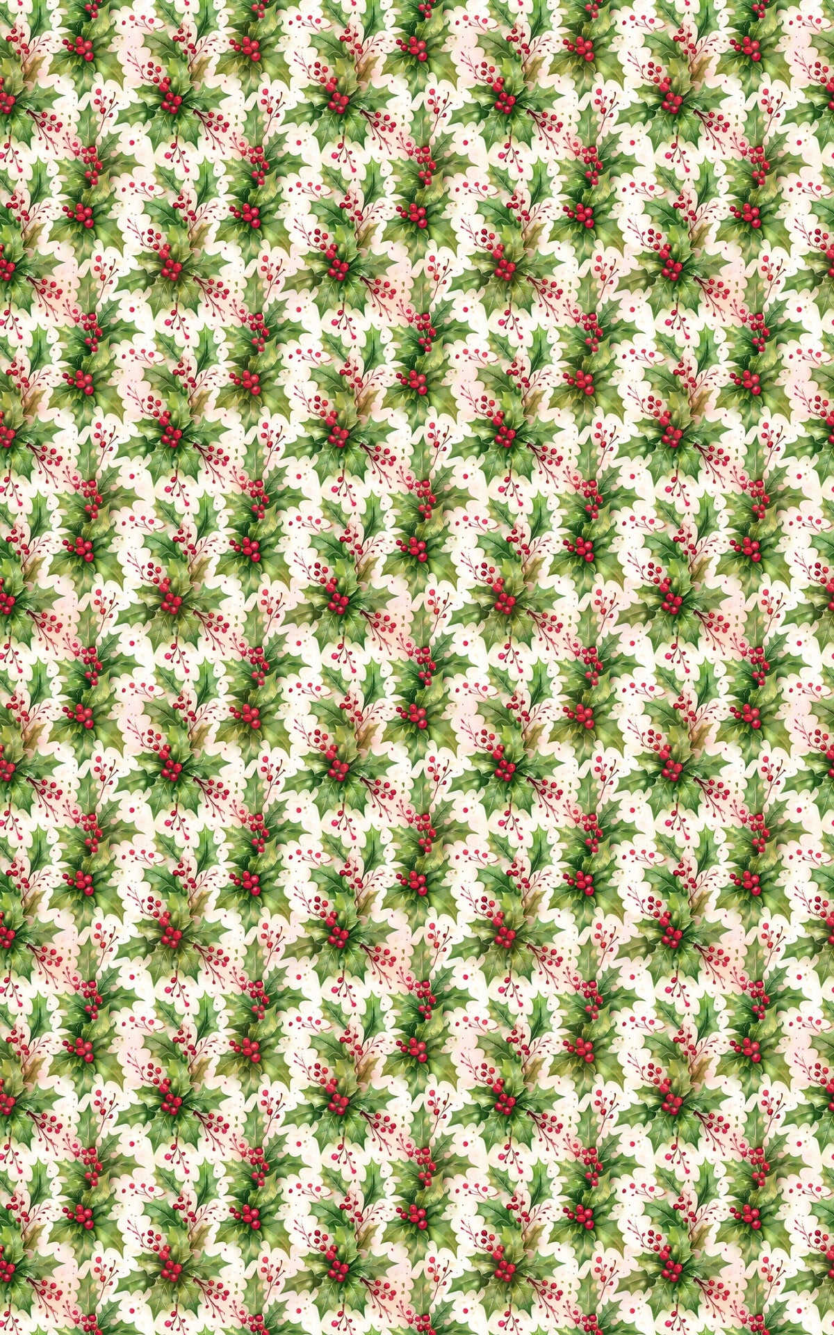 Merry and Bright Gift Wrap Roll, Holly Berry Christmas Wrapping Paper, Winter Botanical Wrapping Paper, Holiday Gift Wrap, Xm