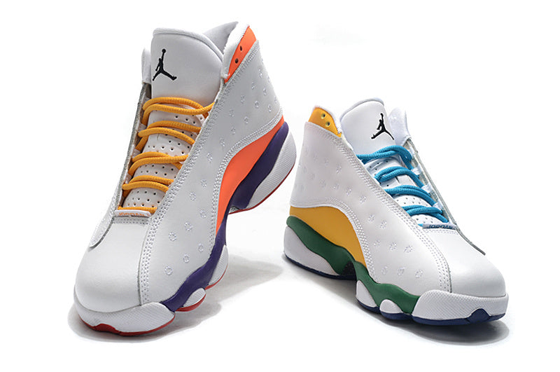 Sneakers, White Orange Colorway, Lace Up Design, Casual Gift for Sneaker Fans