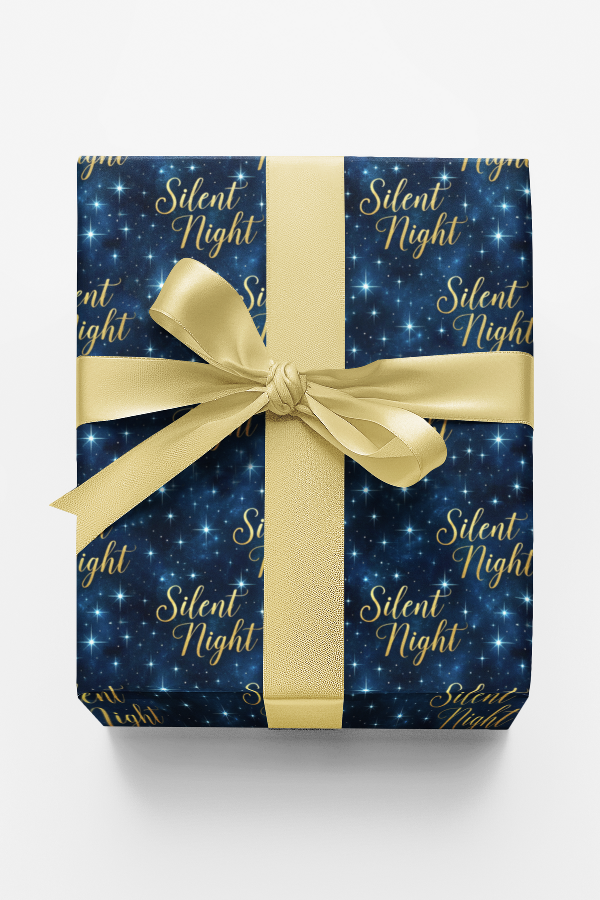 Midnight Blue Christmas Gift Wrap, O Holy Night Wrapping Paper, Gold Star Holiday Paper, Christian Xmas Gift Wrap, Winter Wra