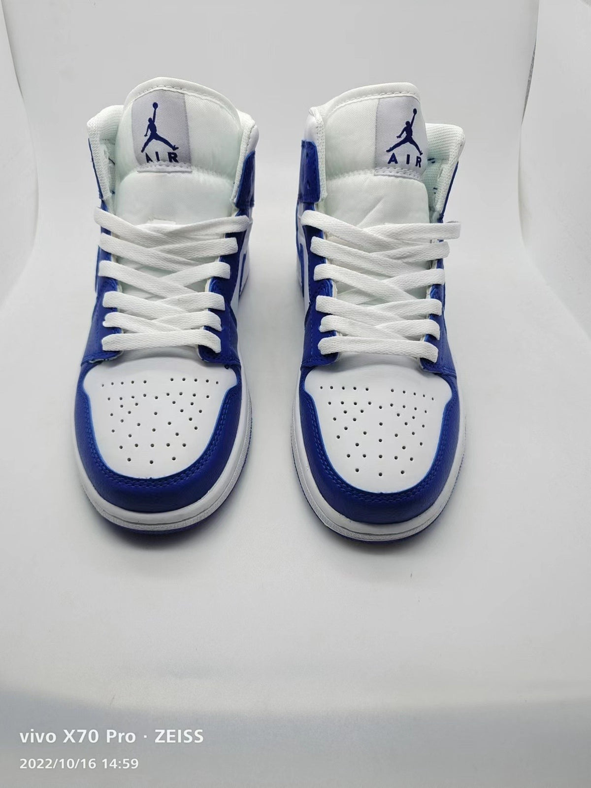 Sneakers, Blue White Colorway, Lace Up Design, Casual Gift for Sneaker Fans