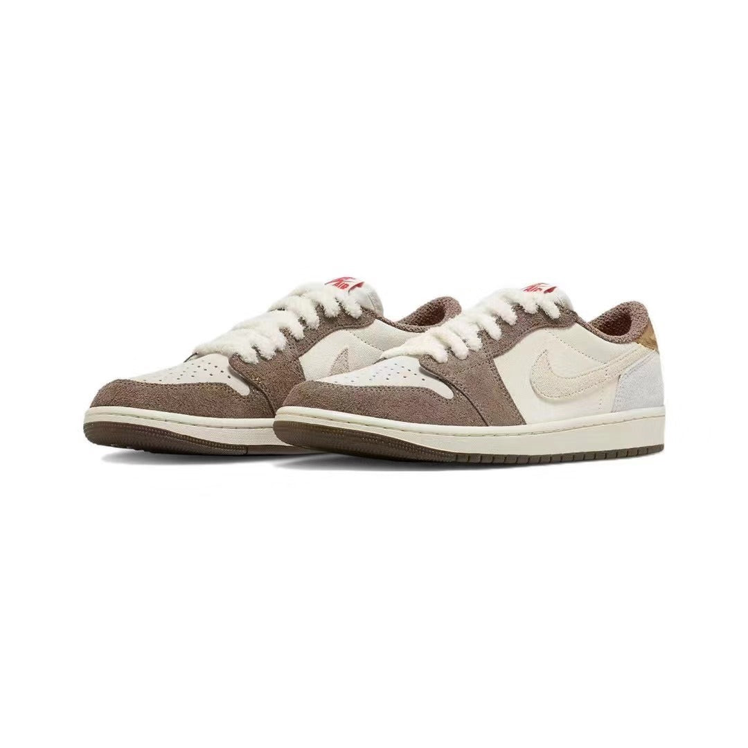 Low Top Sneakers, Brown Cream Colorway, Lace Up Design, Casual Gift for Sneaker Fans
