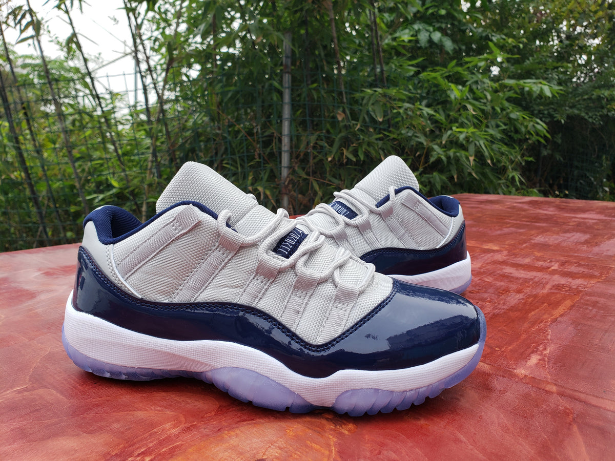Low Top Sneakers, White Navy Colorway, Lace Up Design, Casual Gift for Sneaker Fans