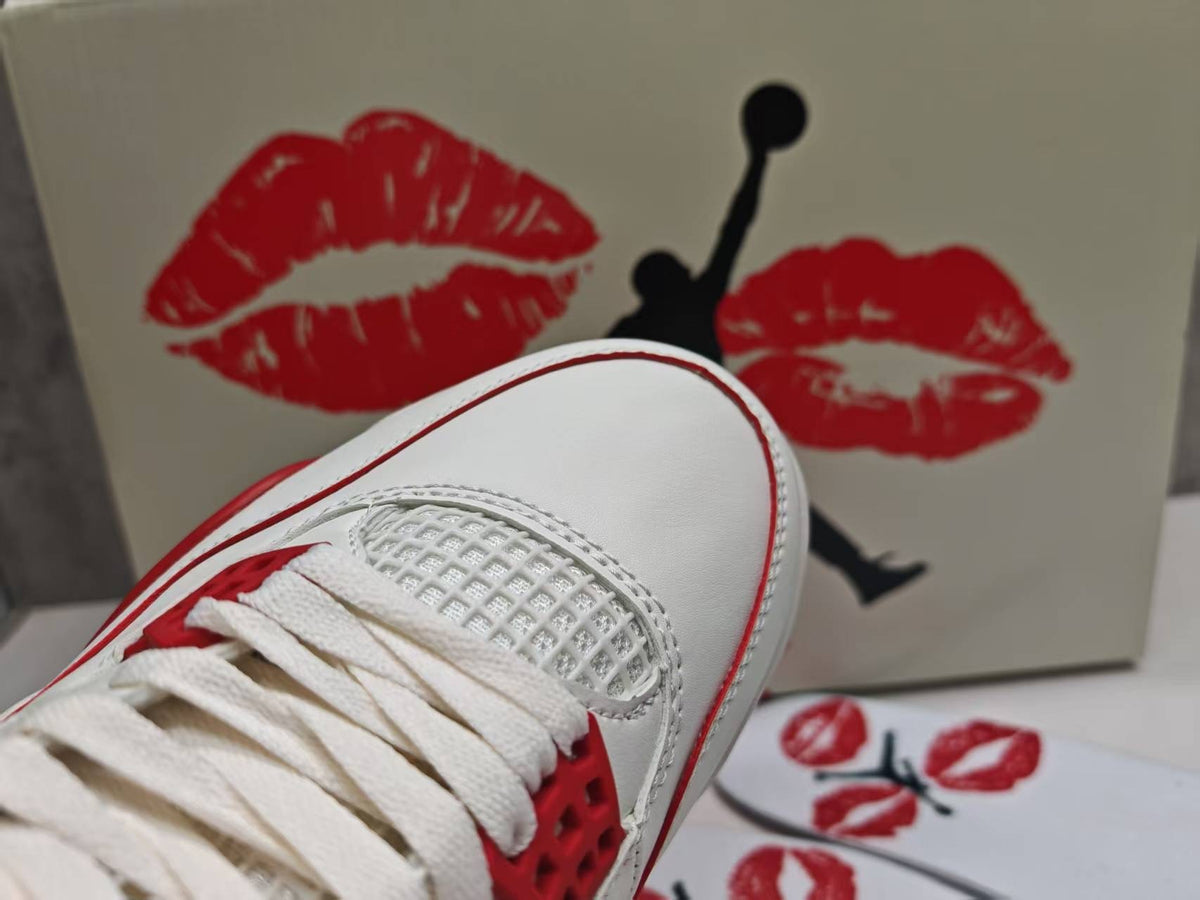 Mid Top Sneakers, Red Colorway, Valentine Design, Lace Up Design, Casual Gift for Sneaker Fans