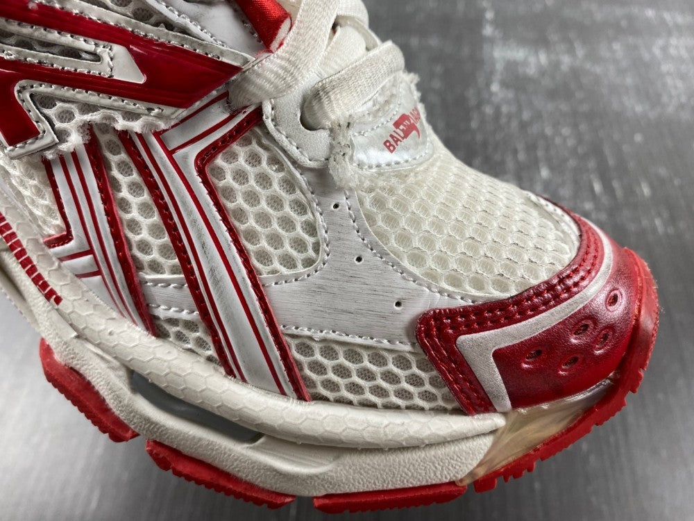Low Top Sneakers, White Red Colorway, Lace Up Design, Casual Gift for Sneaker Fans