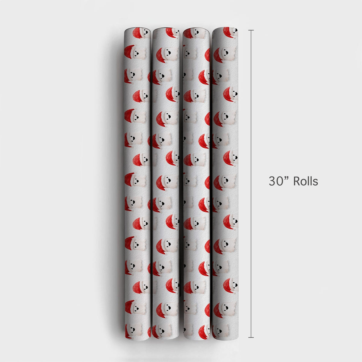 Spooky Santa Hat Gift Wrap, Christmas Ghost Wrapping Paper, Adorable Watercolor Ghost Holiday Wrapping Paper, Whimsical Winte