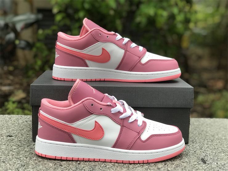 Low Top Sneakers, White Pink Colorway, Lace Up Design, Casual Gift for Sneaker Fans