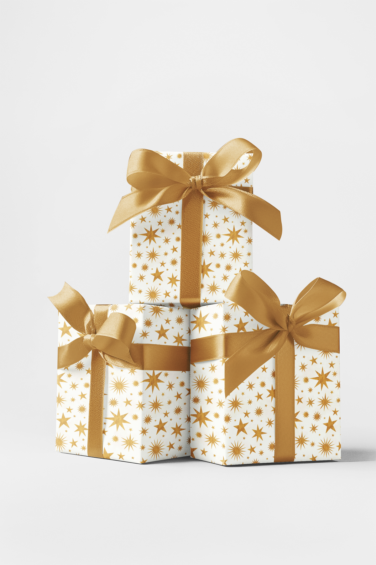 Celestial Star Gift Wrap, Starlight Gold Wrapping Paper, Elegant Holiday Wrapping Paper, Christmas Gift Wrap Roll, Celestial 