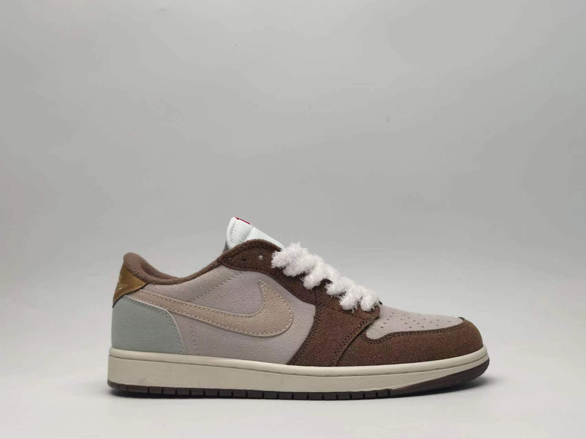 Low Top Sneakers, Brown White Colorway, Lace Up Design, Casual Gift for Sneaker Fans