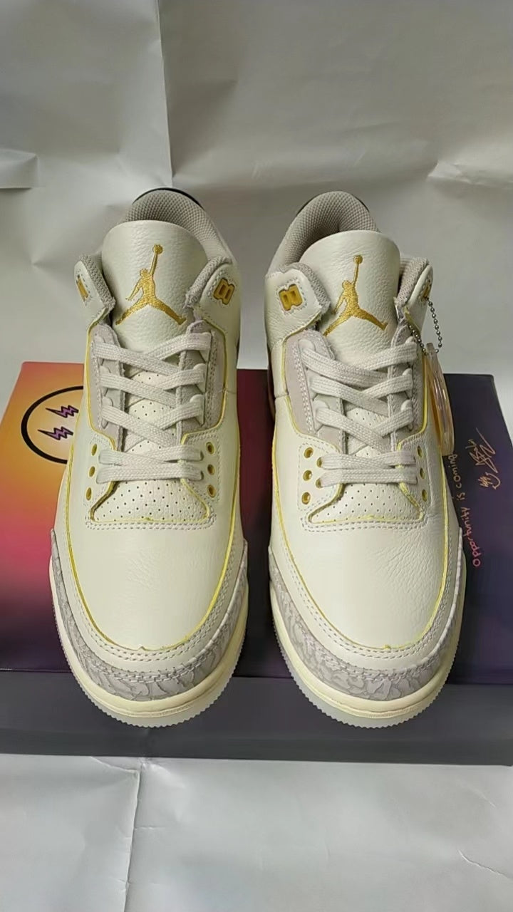 Sneakers, White Yellow Purple Colorway, Lace Up Design, Casual Gift for Sneaker Fans