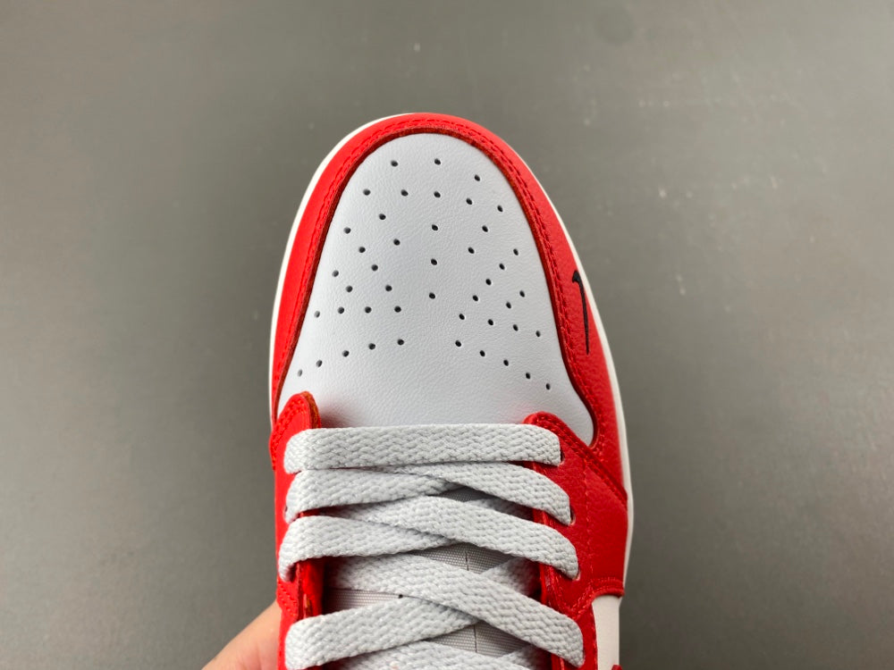 Low Top Sneakers, White Black Red Colorway, Lace Up Design, Casual Gift for Sneaker Fans