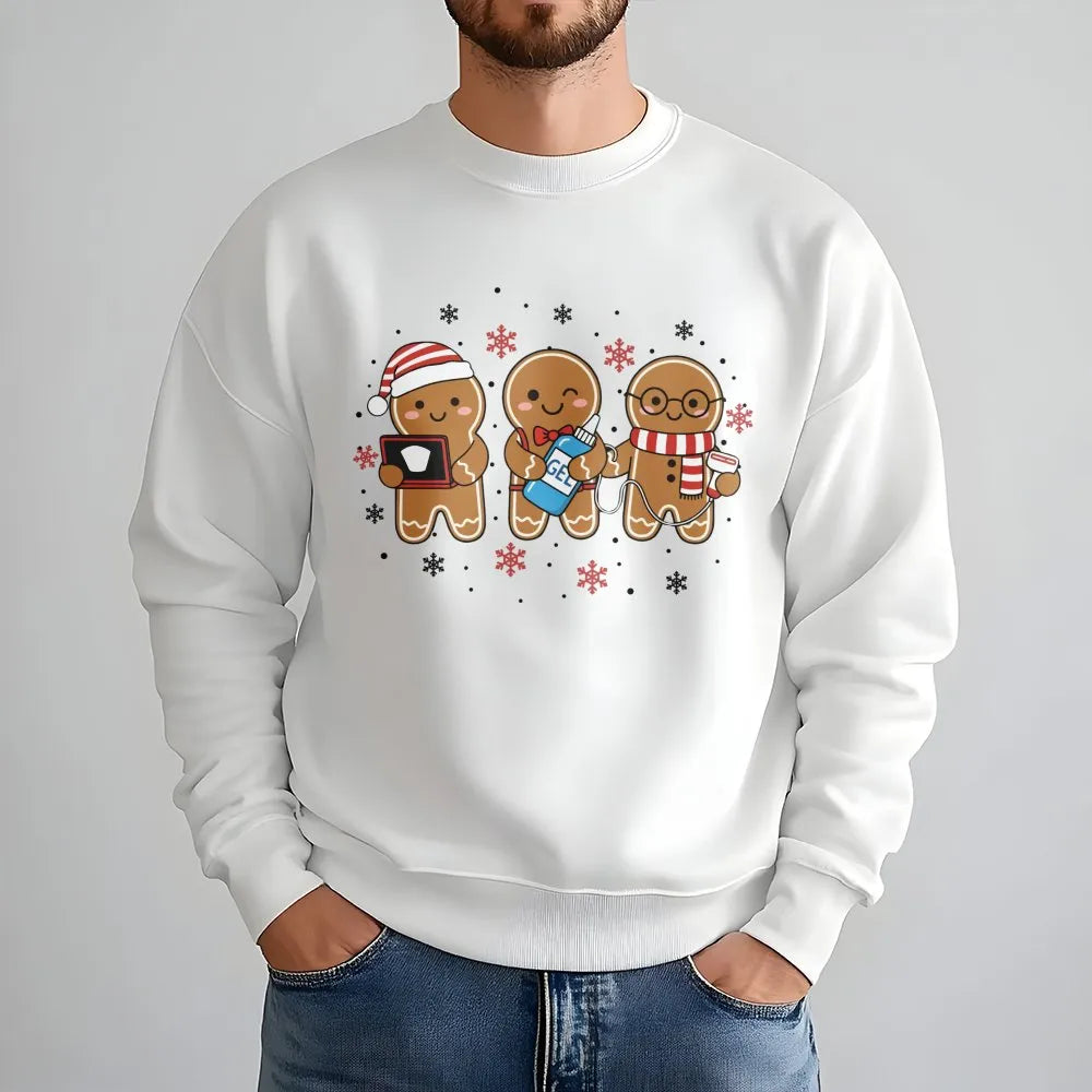 Gingerbread Sonographer Sweater, Ultrasound Tech Christmas Sweatshirt, Radiology Holiday Crewneck, Medical Sonography Xmas Pu