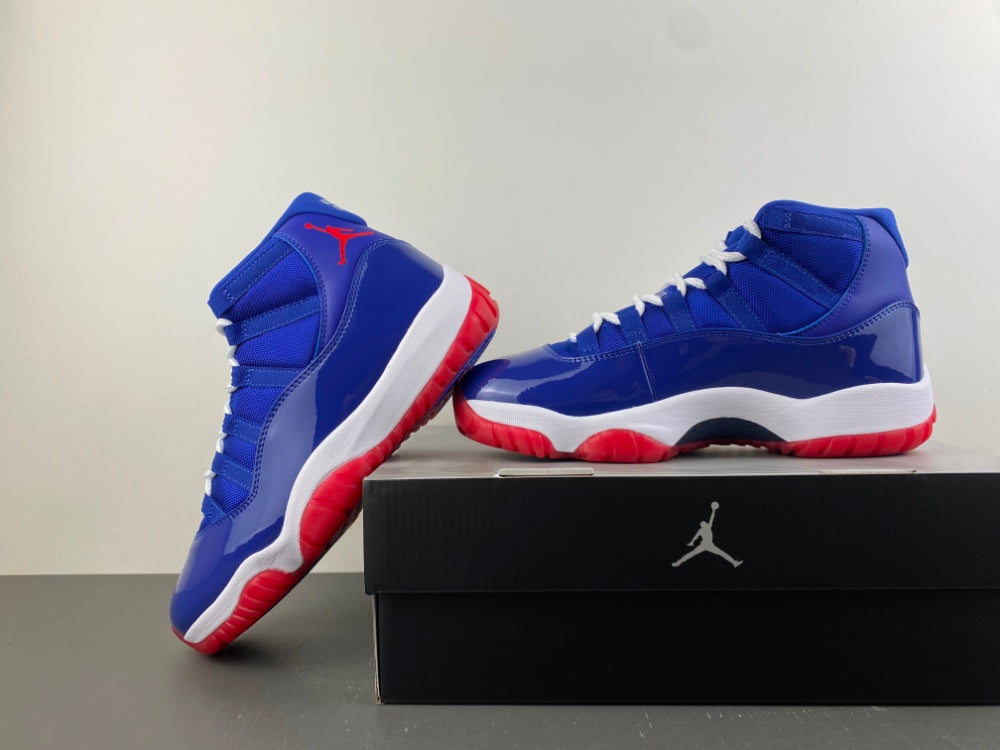 Low Top Sneakers, Royal Blue White Red Colorway, Patent Leather Footwear, Lace Up Design, Casual Gift for Sneaker Fans