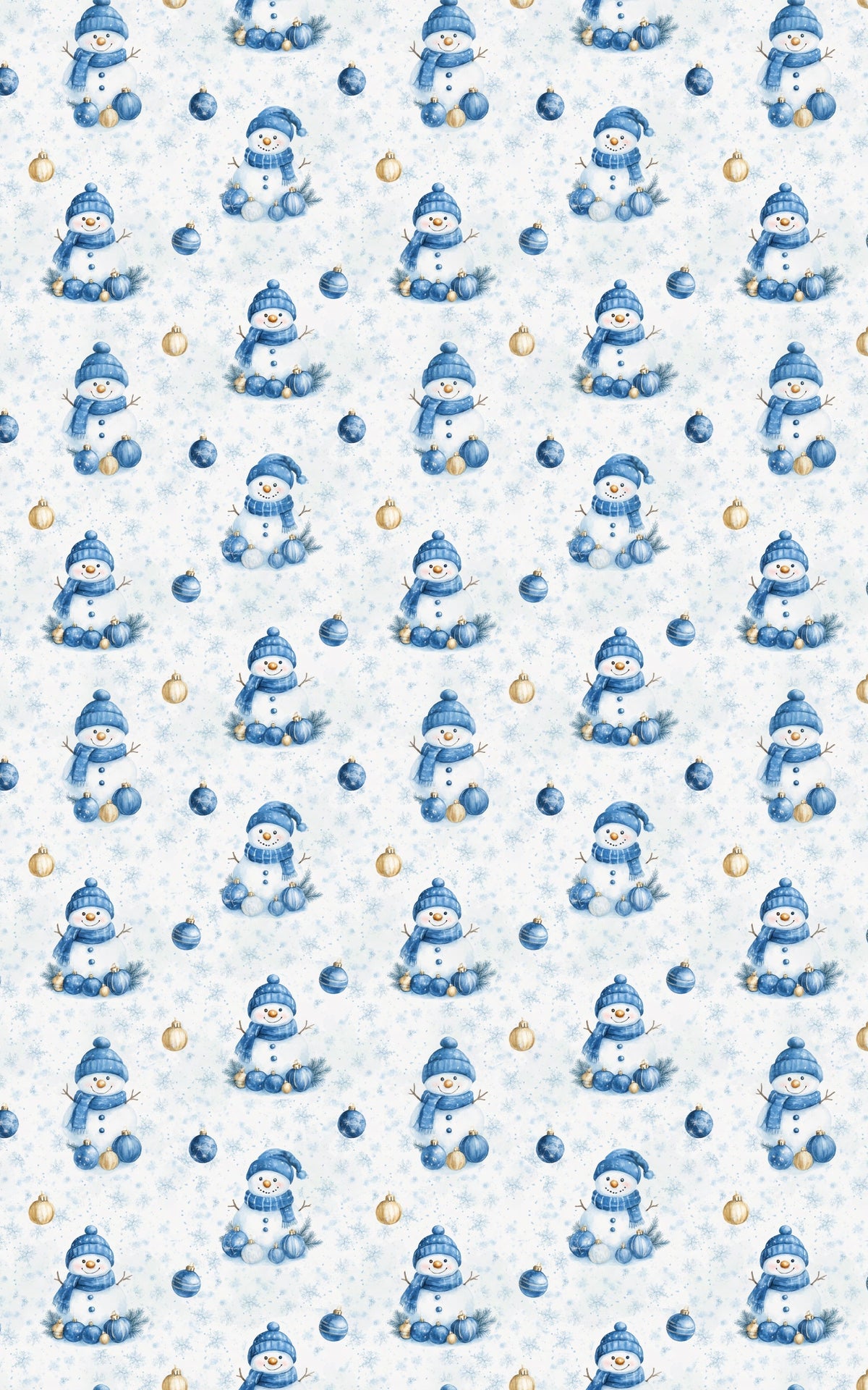 Bluebell Winter Gift Wrap Roll, Snowman Christmas Wrapping Paper, Festive Snowman Holiday Paper, Kids Xmas Gift Wrapping Pape