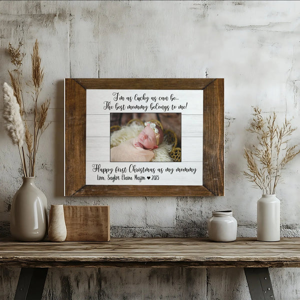 Custom Baby Photo Canvas, Baby First Christmas Canvas, Personalized Holiday Canvas Wall Art, First Christmas Canvas Print, Ne