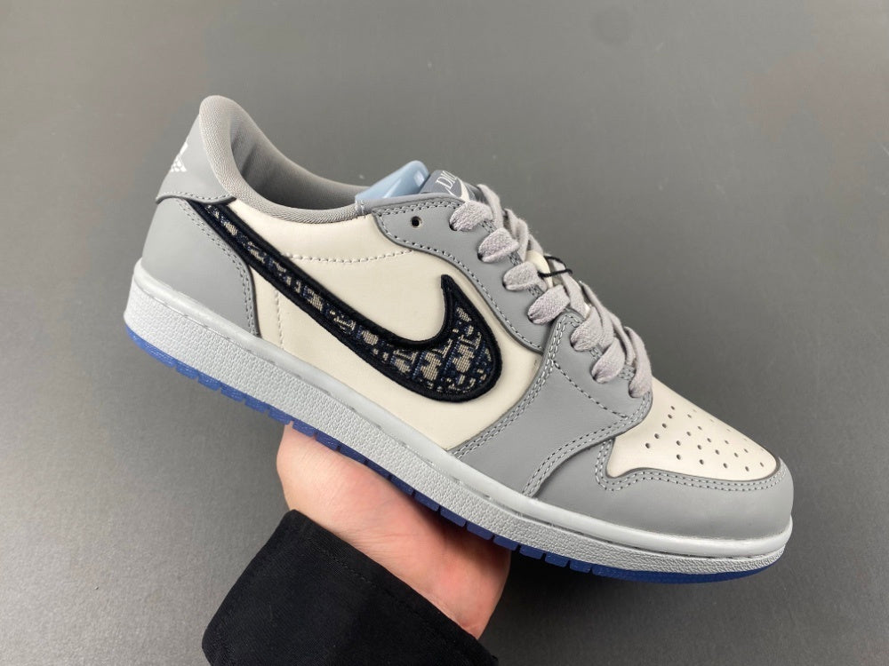 Low Top Sneakers, Gray White Colorway, Lace Up Design, Casual Gift for Sneaker Fans