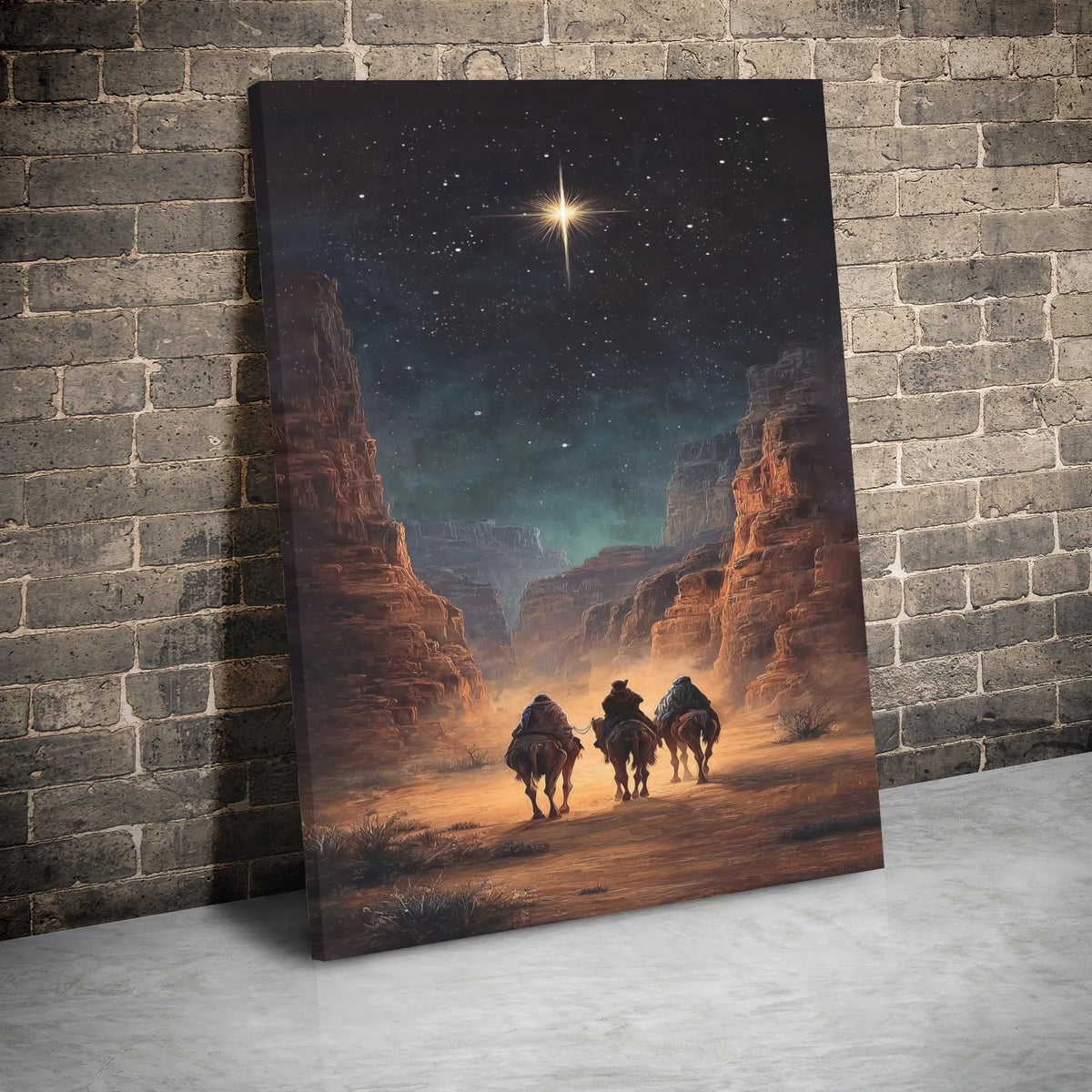 Three Wise Men Canvas Print, Nativity Canvas Wall Art, Star of Bethlehem Canvas Art, Religious Christmas Decor, Christian Hol