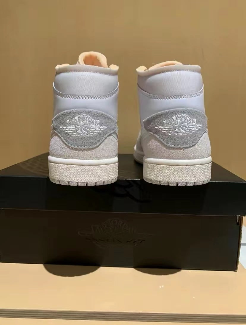 Retro Mid Top Sneakers, White Gray Colorway, Lace Up Design, Casual Gift for Sneaker Fans