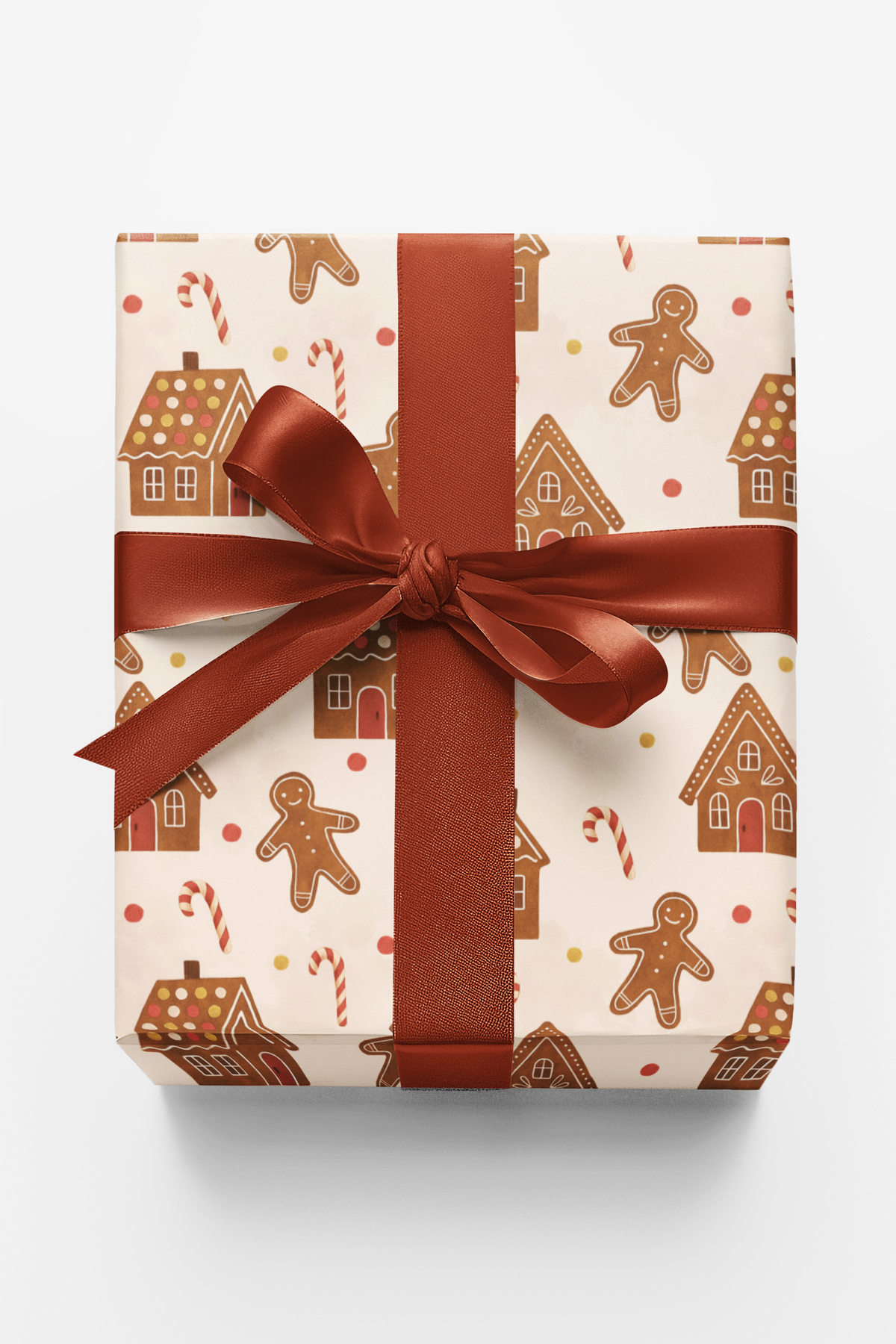 Festive Christmas Gift Wrap, Gingerbread House Wrapping Paper, Holiday Gingerbread Wrapping Paper, Adorable Xmas Gift Wrap Ro