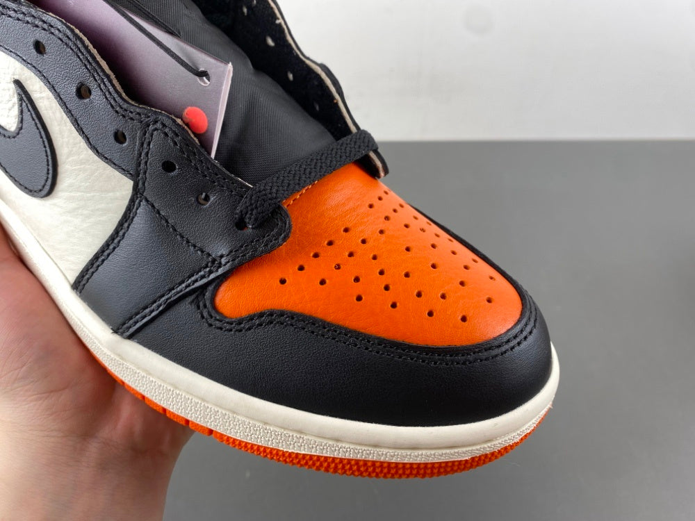 High Top Sneakers, White Black Orange Colorway, Lace Up Design, Casual Gift for Sneaker Fans