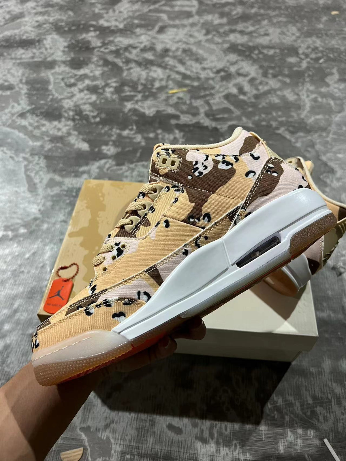 High Top Sneakers, Beige Black Colorway, Camouflage Pattern, Lace Up Design, Casual Gift for Sneaker Fans