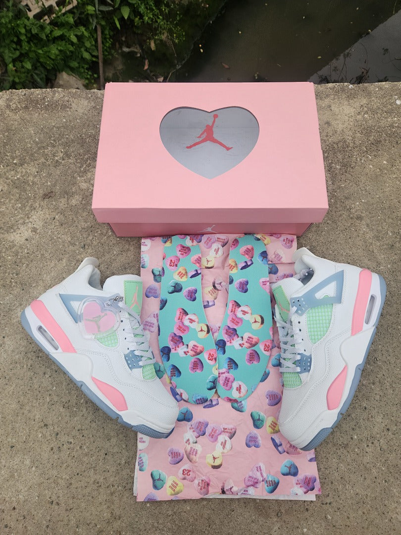 Mid Top Sneakers, Pink Colorway, Valentine Design, Lace Up Design, Casual Gift for Sneaker Fans