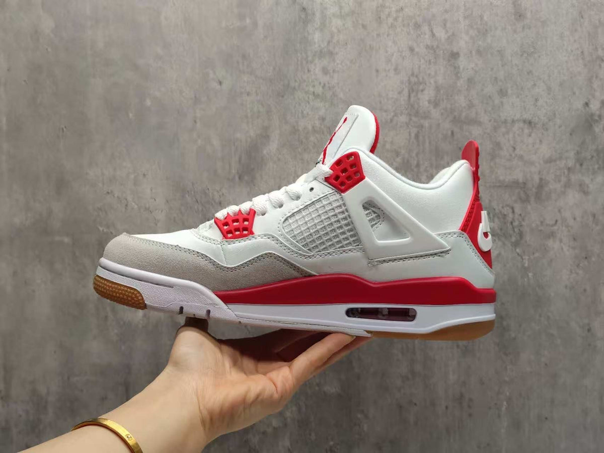 Mid Top Sneakers, Red Colorway, Lace Up Design, Casual Gift for Sneaker Fans
